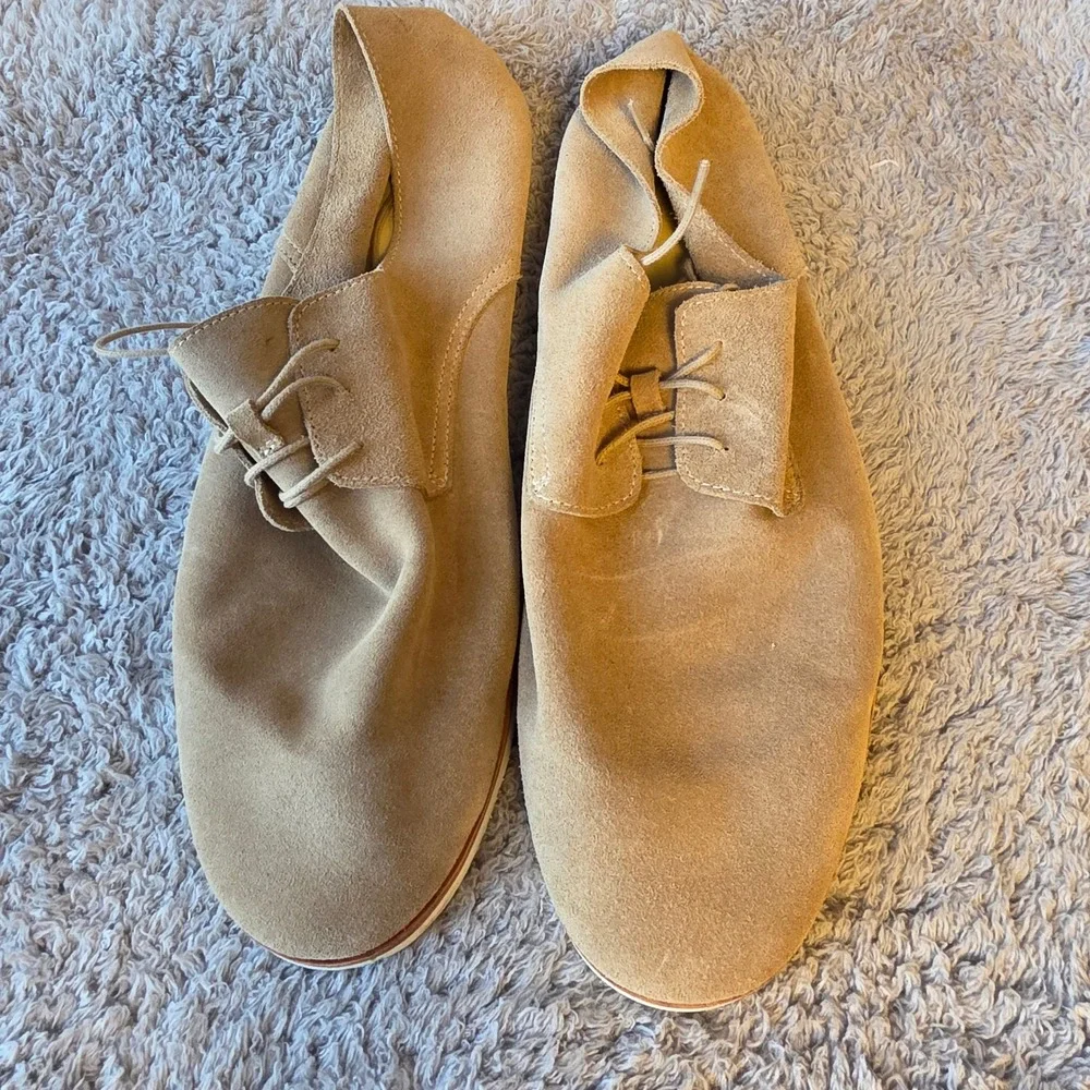 Nisolo Travel Derby Lightweight Collapsible Mens‎ Tan Suede Leather Shoes 11.5